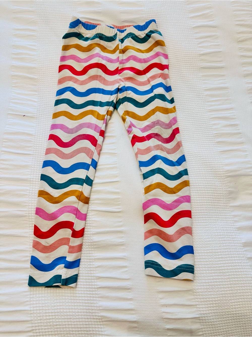 Hanna Andersson Wavy Stripe Leggings in Red, Pink, Blue, Green, Gold, Cream